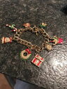 yzuXbg@ANZT?@re[WNX}XNX}XCXg[GiuXbgvintage christmas xmas rhinestone enamel amp; gold plated charms bracelet