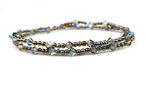 ̵ۥ֥쥹åȡ—ӡ֥쥹åȥ饹ӡbeaded bracelet glass beads grey brown ...