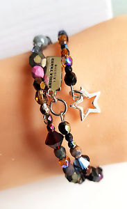 【送料無料】ブレスレット　アクセサリ—　ブレスレットカラフルガラスビーズペンダントa traub bracelet filigree wrapped colorful glass beads pendant star memorywire