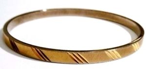 【送料無料】ブレスレット　アクセサリ—　ビンテージブレスレットメタルトップカラーゴールドモネvintage trinket bracelet finely engraved rigid top color gold signed monet * 4436