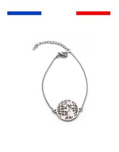 【送料無料】ブレスレット アクセサリ— ブレスレットレディースシルバーステンレススチールworld map bracelet ladies silv...