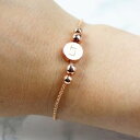 【送料無料】ブレスレット アクセサリ— パーソナライズローズゴールドイニシャルディスクブレスレットpersonalised rose gold plated initials disc bracelet(4)