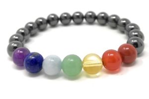【送料無料】ブレスレット アクセサリ— チャクラパワービーズブレスレットボックスタグヘマタイトchakra power bead bracelet ...