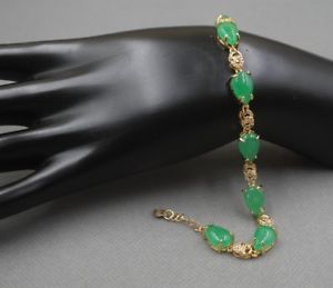 【送料無料】ブレスレット アクセサリ— グリーンヒータービードブレスレットインチsummer gift green heating jade 8mm pear bead with aolly bracelet 807 inch