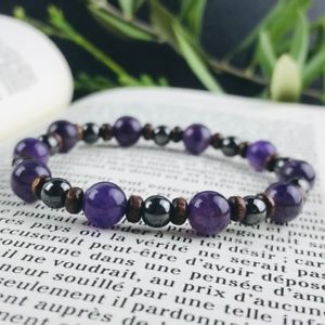 【送料無料】ブレスレット アクセサリ— ブレスレットヘマタイトアメジストウッドポーチbracelet manwoman hematite ameth...