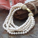 yzuXbg@ANZT?@XghzCgp[uXbgNXvge030606 6strands white pearl bracelet cz pave clasp 8