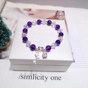 【送料無料】ブレスレット アクセサリ— アメジストボールs925シルバーブレスレッツfashion natural amethyst crystal...