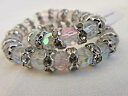 【送料無料】ブレスレット　アクセサリ—　オーロラガラスクリスタルビーズブレスレットストレッチkirks folly aurora borealis glass crystal beaded stretch bracelet nwt signed