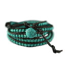 yzuXbg@ANZT?@fashion turquoise color bead bracelet beach leather bracelet5wrap handmade 3fashion turquoise color bead bracelet beach le