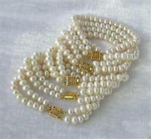 【送料無料】ブレスレット　アクセサリ—　アコヤブレスレット whole 5pc 78mm white akoya cultured pe..