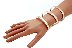 yzuXbg@ANZT?@uXbgt@bVWG[bvEhXgCvwomen gold bracelet metal fashion jewelry wrap round geometric shapes 3 stripes