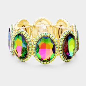 【送料無料】ブレスレット　アクセサリ—　ゴールドクリスタルカクテルブティックストレッチブレスレット