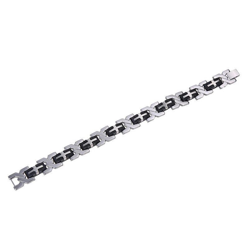 【送料無料】ブレスレット　アクセサリ—　シルバークロスシリコンチタンブレスレット