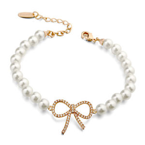 【送料無料】ブレスレット アクセサリ— パールボウブレスレットブレスレットローズゴールドクリスタルpearl bow bracelet bracel...