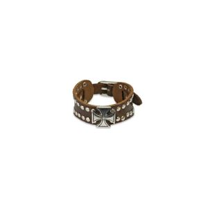 ブレスレット　アクセサリ—　メンズブラウンレザーブレスレットセルティッククロスmens brown leather bracelet celtic cross