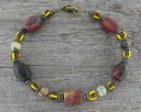 yzuXbg@ANZT?@YWXp[CG[^[RCYr[YuXbgmens rustic tribal bracelet in jasper and yellow turquoise with trade beads