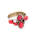 【送料無料】ブレスレット アクセサリ— ブレスレットゴールデンパールbracelet rigid ouverable golden pearl floral red original ct6