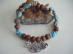 【送料無料】ブレスレット アクセサリ- ヒーリングターコイズスタッキングブレスレットサンダルウッド