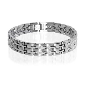 【送料無料】ブレスレット　アクセサリ—　メンズステンレススチールシルバートーンブレスレットインチmens stainless steel silver tone magnetic therapy bracelet 875 inch 1