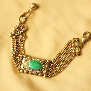 【送料無料】ブレスレット　アクセサリ—　ブレスレットラインストーンモダンオリジナルbracelet female rhinestone green multihang mo..