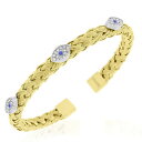 【送料無料】ブレスレット アクセサリ- ステンレススチールオープンエンドブレスレットstainless steel yellow goldtone braided open end evil eye protection bracelet
