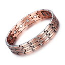 【送料無料】ブレスレット アクセサリ- ダブルメンズブレスレットdouble strength mens pure copper magnetic therapy bracelet arthritis pain relief