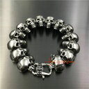 【送料無料】ブレスレット アクセサリ- 316ポンドステンレスチェーンリンクブレスレットゴシックheavy 316l stainless steel skulls chain link bracelet gothic biker mens jewelry