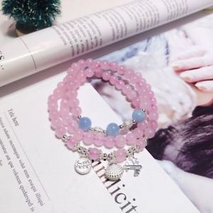 【送料無料】ブレスレット　アクセサリ—　6mmローズコーツ3ブレスレット925accessorieシェル6mm rose quartz round beads three circle bracelet amp;925 accessorie plan shell