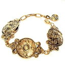 【送料無料】ブレスレット アクセサリ- ブレスレットlarge gold coloured bracelet original very worked bijou