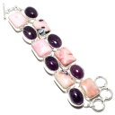 yzuXbg@ANZT?@sNIp[AWXgJ{VuXbgpink opal,amethyst cabochon 65 gm gemstone jewelry bracelet ad331 750