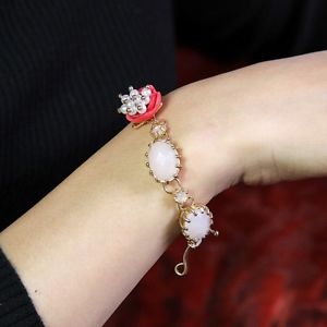 【送料無料】ブレスレット アクセサリ— ブレスレットピンクbracelet women pale pink flower red pearl ori...