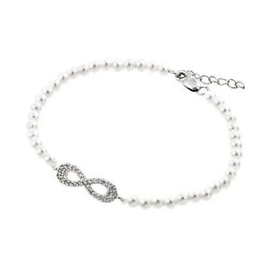 ̵ۥ֥쥹åȡ—֥쥹åȥ󥰥Сڥfresh water pearl bracelet w sterling silver cz stones open infinity pendant