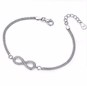 ブレスレット　アクセサリ—　シルバークリスタルベネチアンボックスブレスレット925 silver crystal rhinestones infinity venetian box bracelet