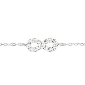 楽天hokushin【送料無料】ブレスレット　アクセサリ—　kids silver infinity braceletunique crystal