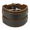 【送料無料】ブレスレット　アクセサリ—　レザーストラップブラウンベルトダブルleather strap brown belt double