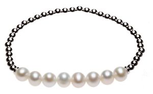 ̵ۥ֥쥹åȡꡡӡȥå֥쥹åȥ󥰥Сhonora freshwater pearl amp; bead stretch bracelet 7 sterling silver