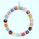 【送料無料】ブレスレット アクセサリ— ヴェニスmultiムラノガラスブレスレットbeautiful multi coloured murano crystal handmade glass bead bracelet from venice(4)