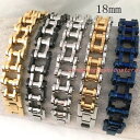 【送料無料】ブレスレット アクセサリ- ステンレススチールオートバイチェーンメンズブレスレット18mm heavy gift stainless steel motorcycle chain mens bracelet 9 mutilcolor