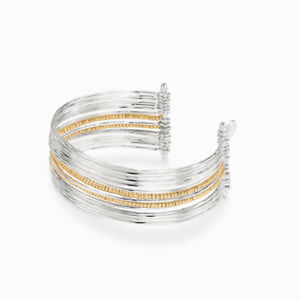 【送料無料】ブレスレット　アクセサリ—　ステラドットレットカフブレスレットシルバーミックスゴールドビーズstella and dot rhett cuff bracelet silver mixes with gold beads