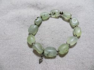 【送料無料】ブレスレット　アクセサリ—　silpada925シルバーマットブレスレットsilpada retired 925 silver beaded green prehnite stones matte stretch bracelet