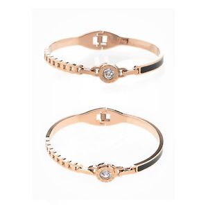 【送料無料】ブレスレット アクセサリ— クリスタルローズゴールドカラーファッションブレスレットsparkly clear crystal decor...