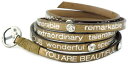 【送料無料】ブレスレット アクセサリ— メタリックレザーブレスレットラップgood works make a difference wrap around metallic leather bracelet with crystals(4)