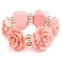 【送料無料】ブレスレット アクセサリ— コンローザフィオーリエラシコローズbraccialetto donna bigiotteria con rose fiori elastico in gomma sfere in rosa(4)