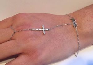 【送料無料】ブレスレット アクセサリ— スターリングシルバーレディースクロスブレスレットリング925 sterling silver womens cross amp; word faith bracelet ring w 75 kt