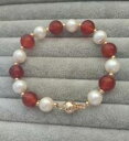 【送料無料】ブレスレット アクセサリ- サウスシーホワイトパールブレスレットkゴールドクラスプagate 910mm south sea genuine white pearl bracelet 14k gold clasp 758