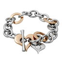 yzuXbg@ANZT?@fB[XXeXX`[o[t@Xi[J[n[guXbgbr1063 ladies stainless steel 2 colour heart bracelet with tbar fastener