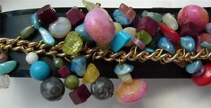 【送料無料】ブレスレット　アクセサリ—　ハンドメイドインチビーズブレスレットgift boxed hand made 8 inch gold plated gemstone beaded charm bracelet