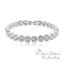 ブレスレット　アクセサリ—　kホワイトゴールドメッキスワロフスキーエレメントシルバーブレスレット18k white gold plated made with swarovski element twinkle star silver bracelet