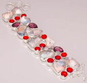 【送料無料】ブレスレット　アクセサリ—　オパールガーネットブレスレットnatural dendrite opal garnet quartz jewelry 925 sterling silver plated bracelet