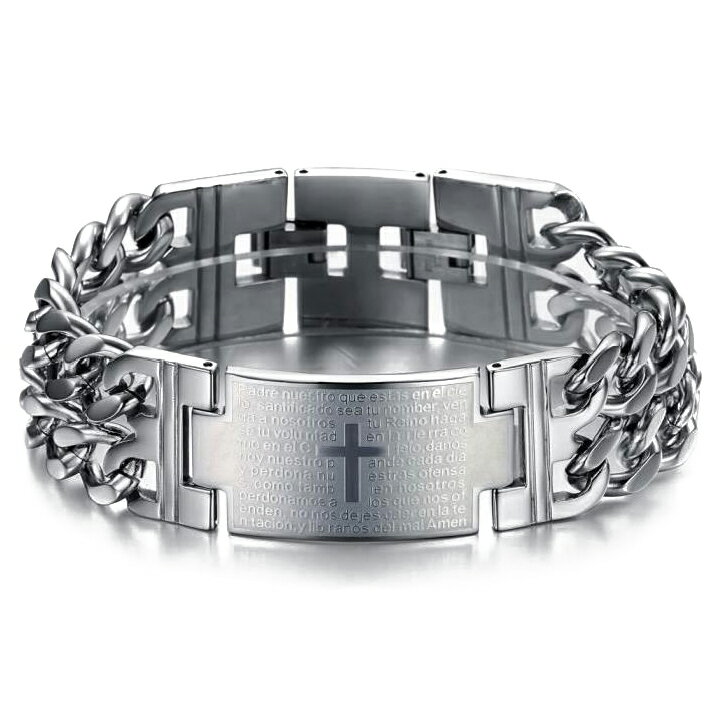 yzuXbg@ANZT?@YWG[NVbNNX`^uXbg~5xmens jewelry classic cross titanium steel bible bracelet h9x4